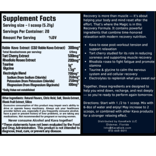 KavaKwik Magic Recovery Formula – 20 Serving Jar