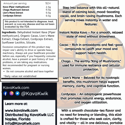 Traditional Instant Kava & Mushroom Blend